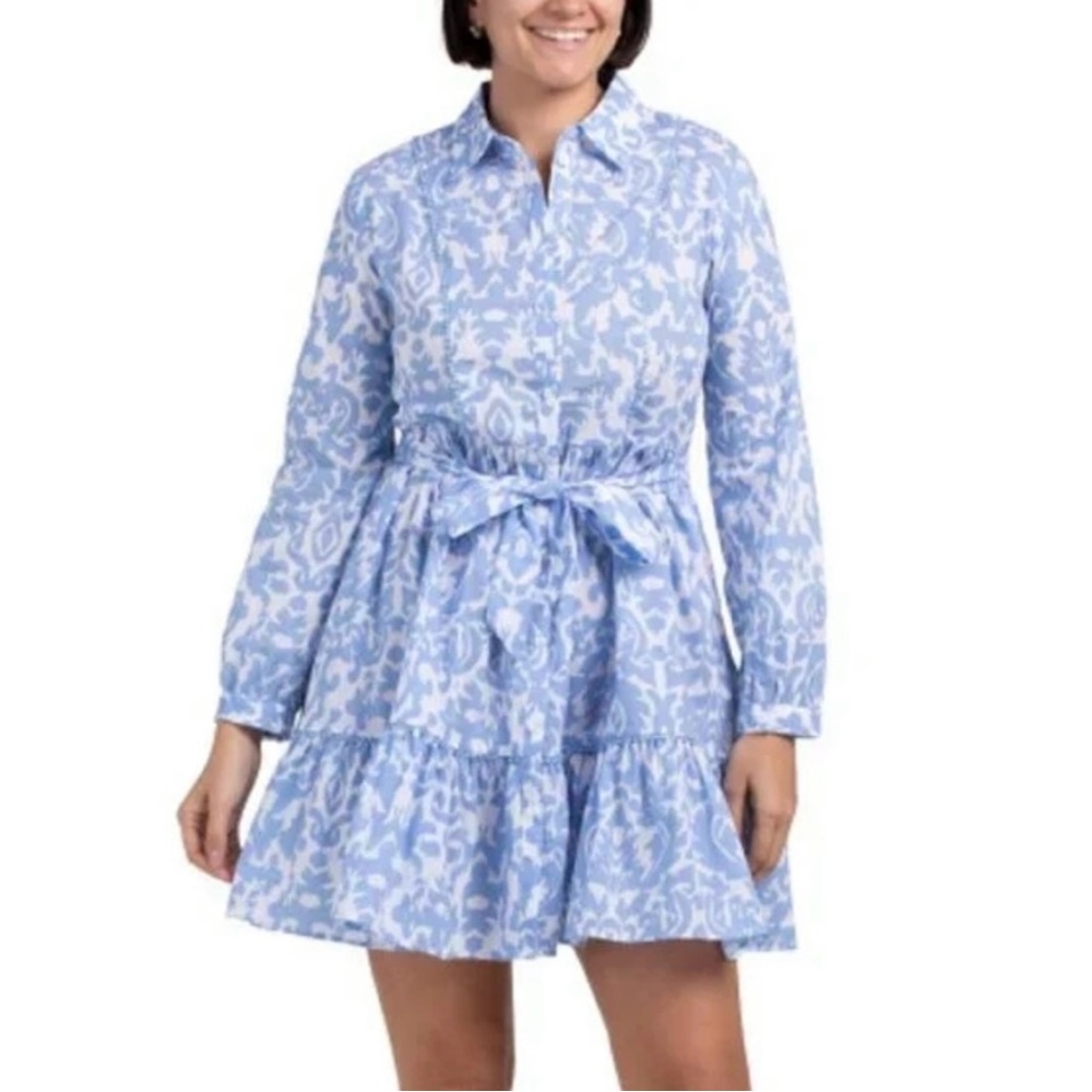 Ellen Tracy Blue and White Mini Dress